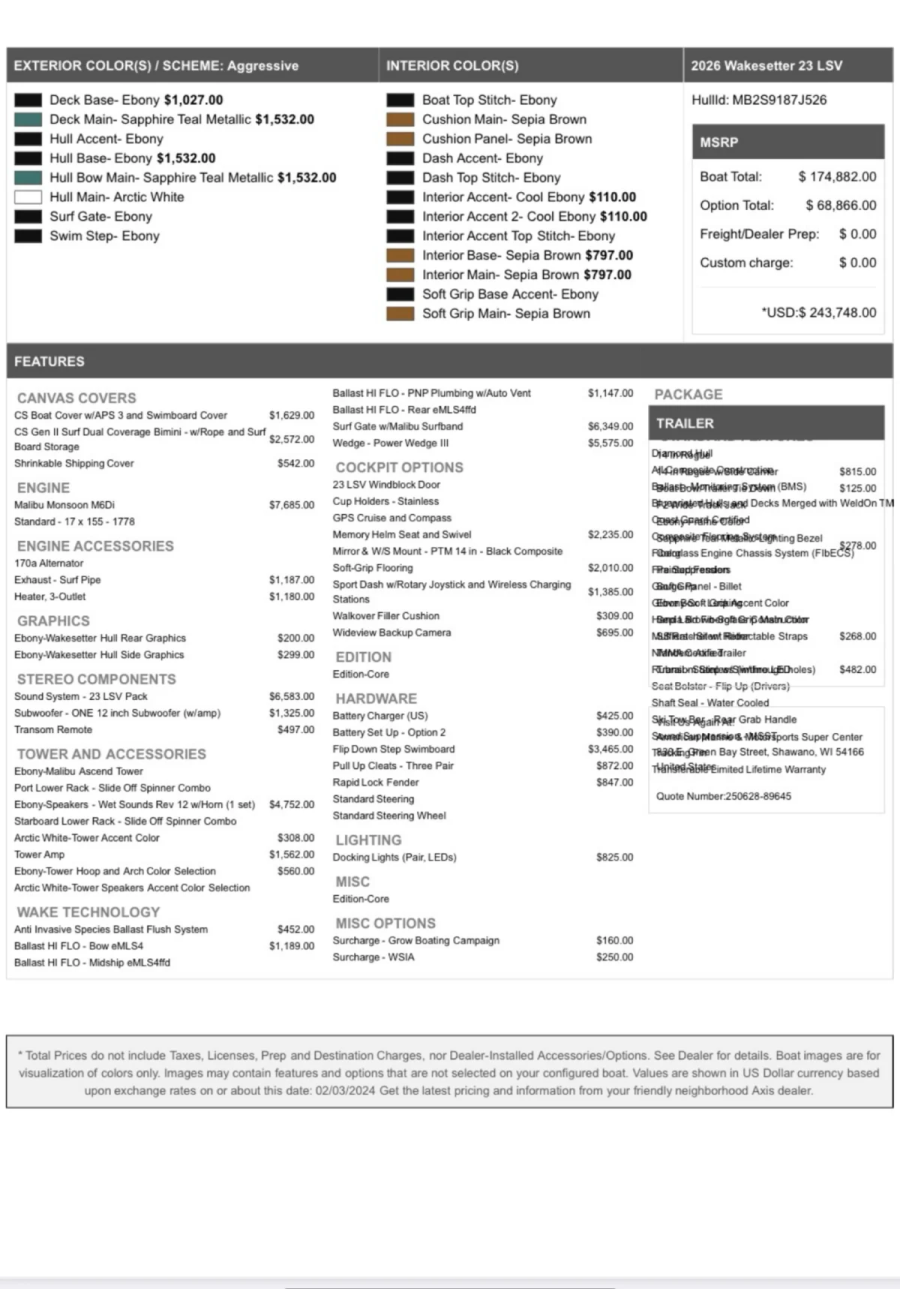 2026 Malibu Boats Wakesetter 23 LSV for sale in Shawano, Wisconsin