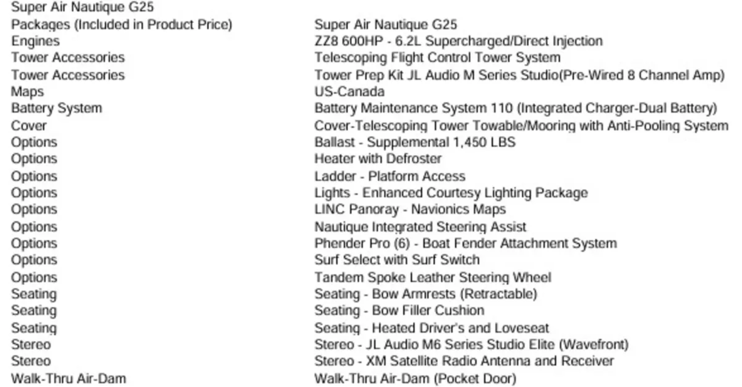 2022 NAUTIQUE G25 W/ZZ8 600HP SUPERCHARGED POWER PLANT.  ONLY 146 HOURS