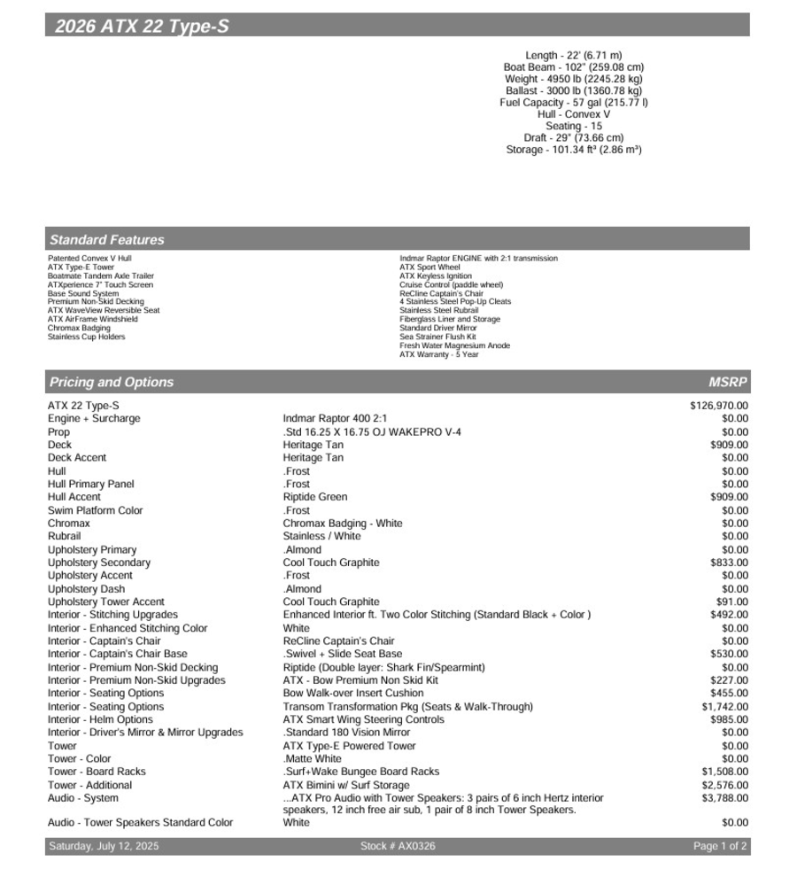 2026 ATX Boats ATX-22 for sale in Grandview, Missouri