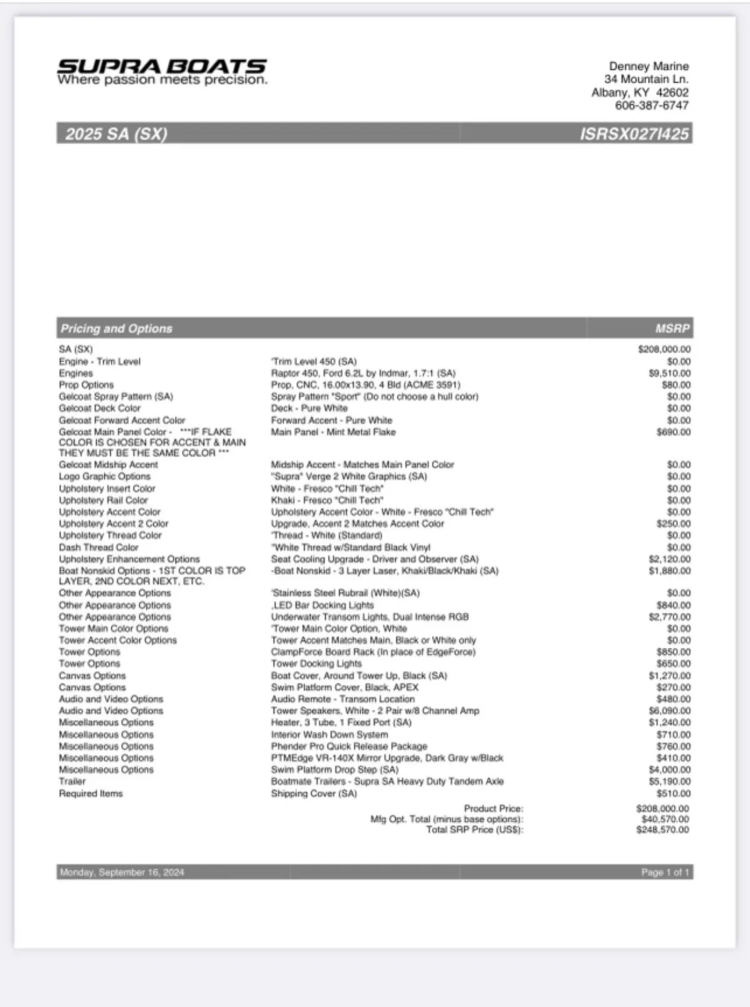 2025 Supra Boats SA for sale in Livingston, Tennessee