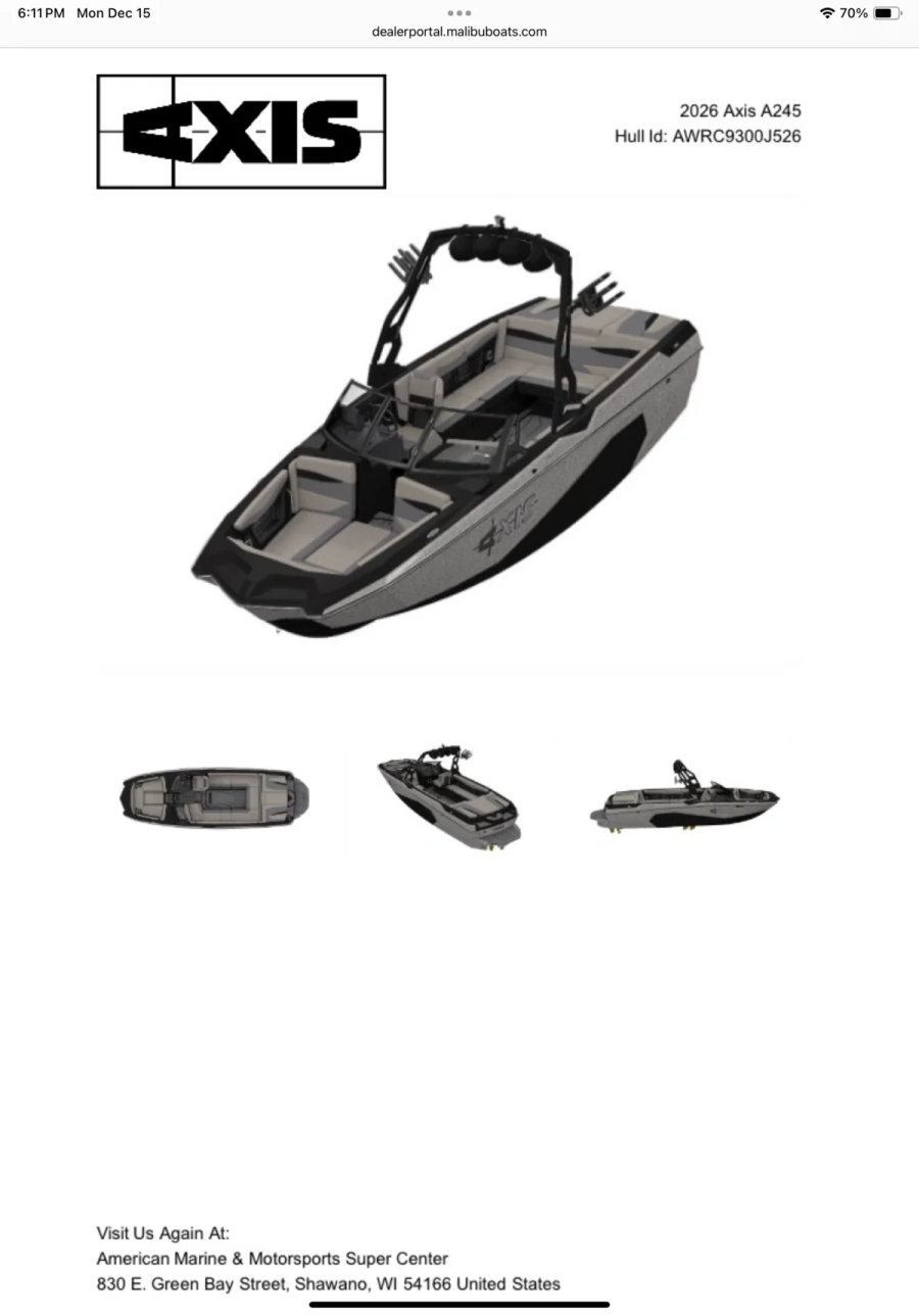 2026 Axis Boats A245 for sale in Shawano, Wisconsin