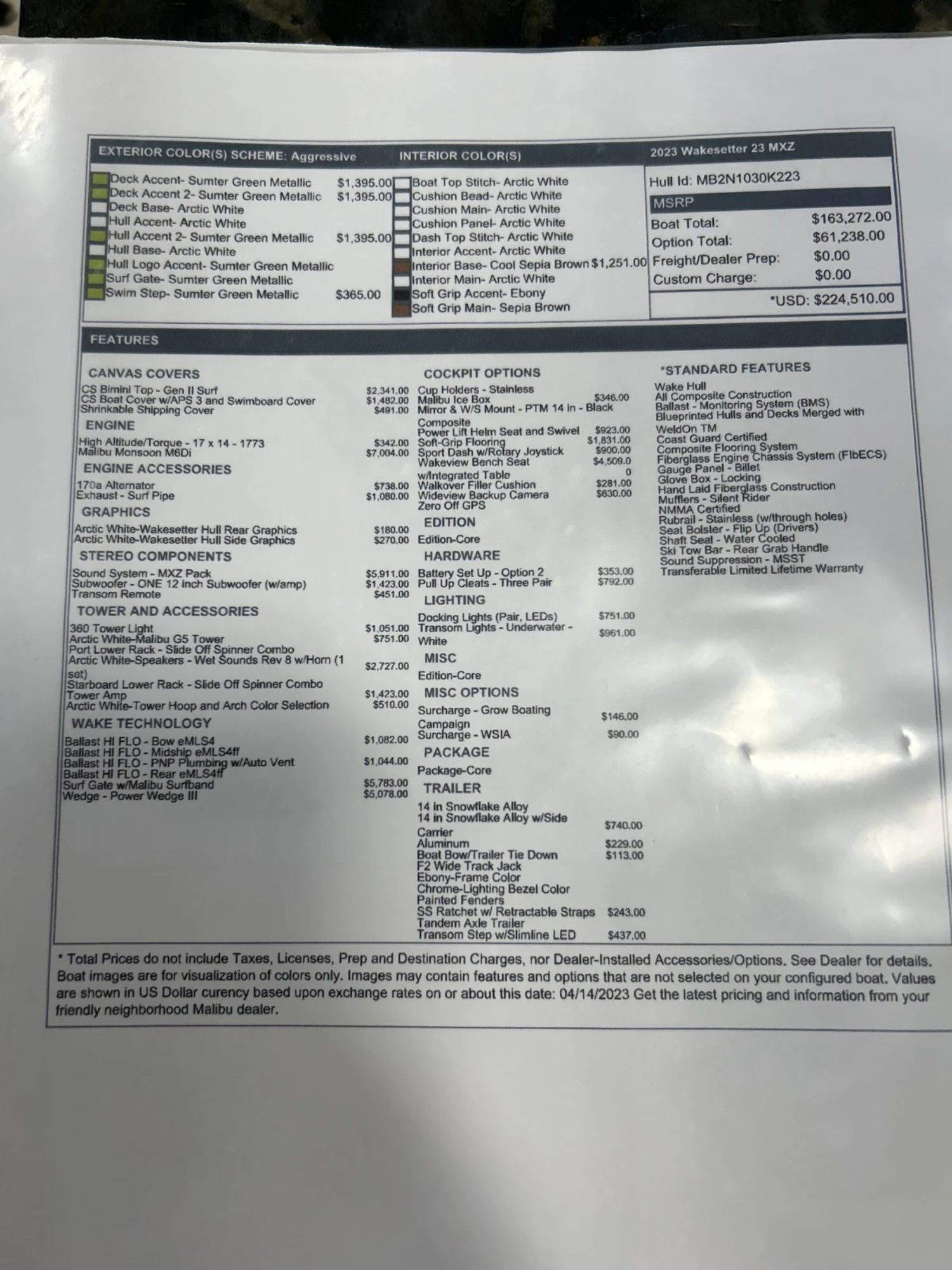 2023 Malibu MXZ M6 Engine 