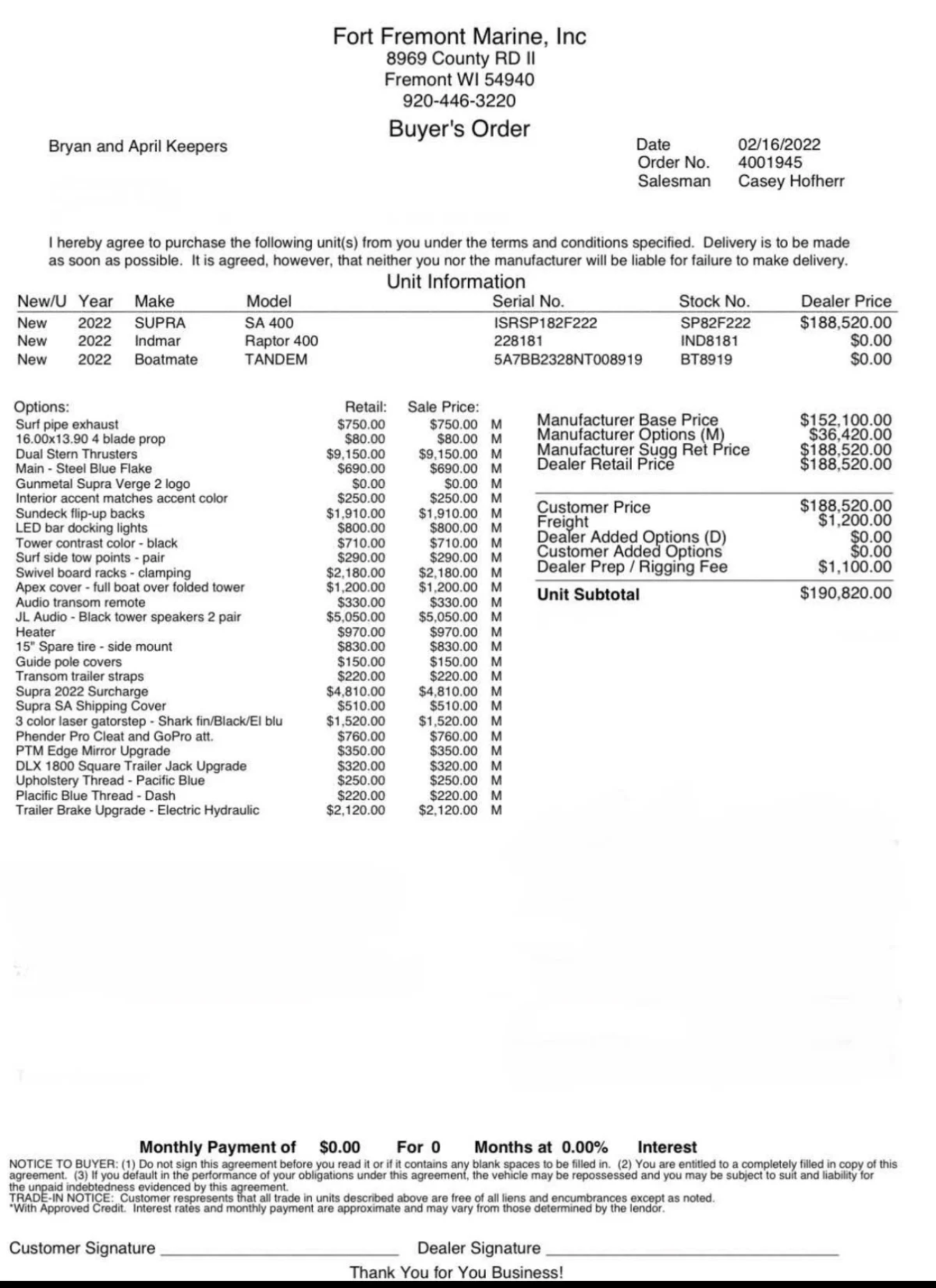 2022 Supra Boats SA for sale in Neenah, Wisconsin