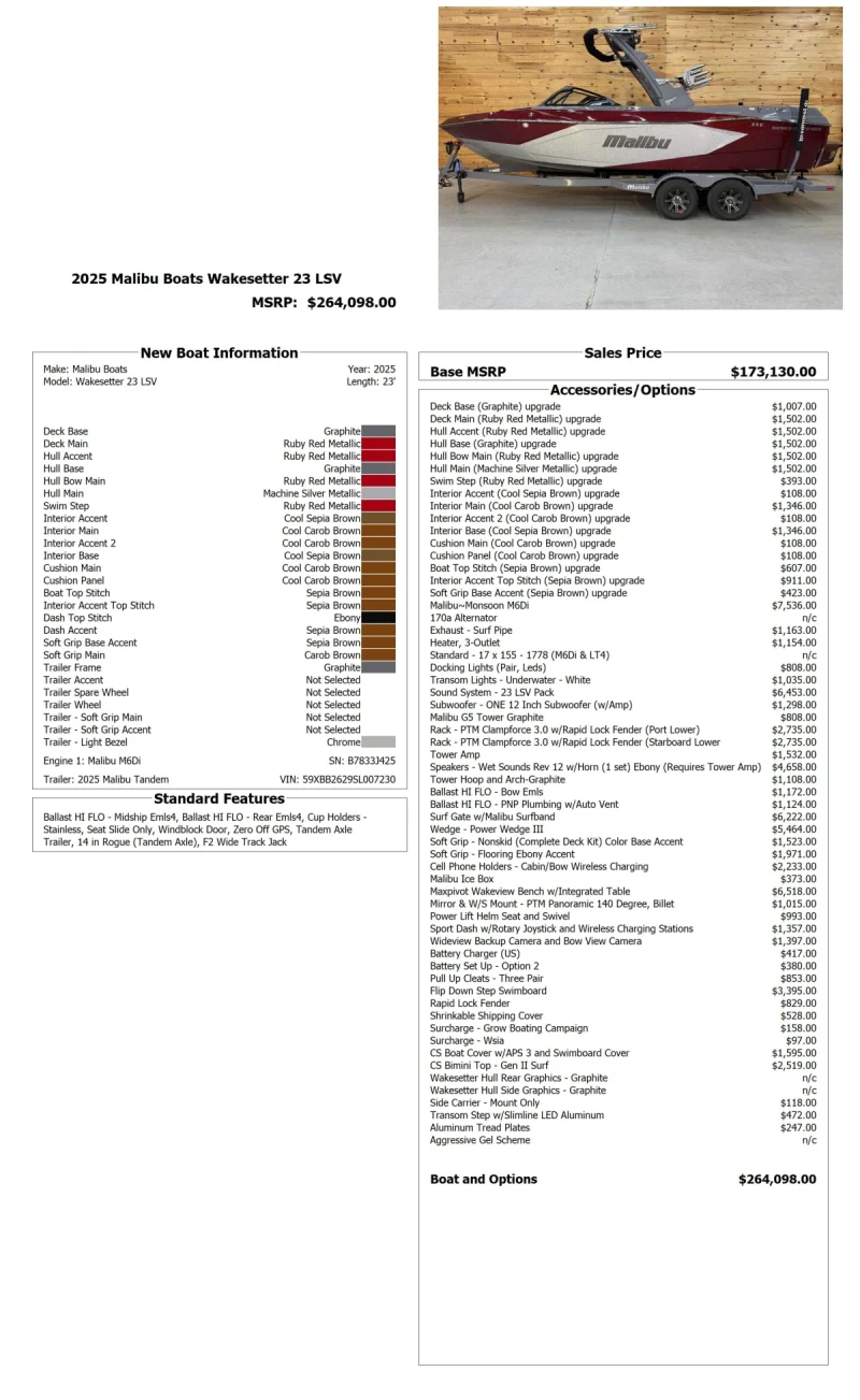 2025 Malibu Boats Wakesetter 23 LSV for sale in Louisville, Kentucky