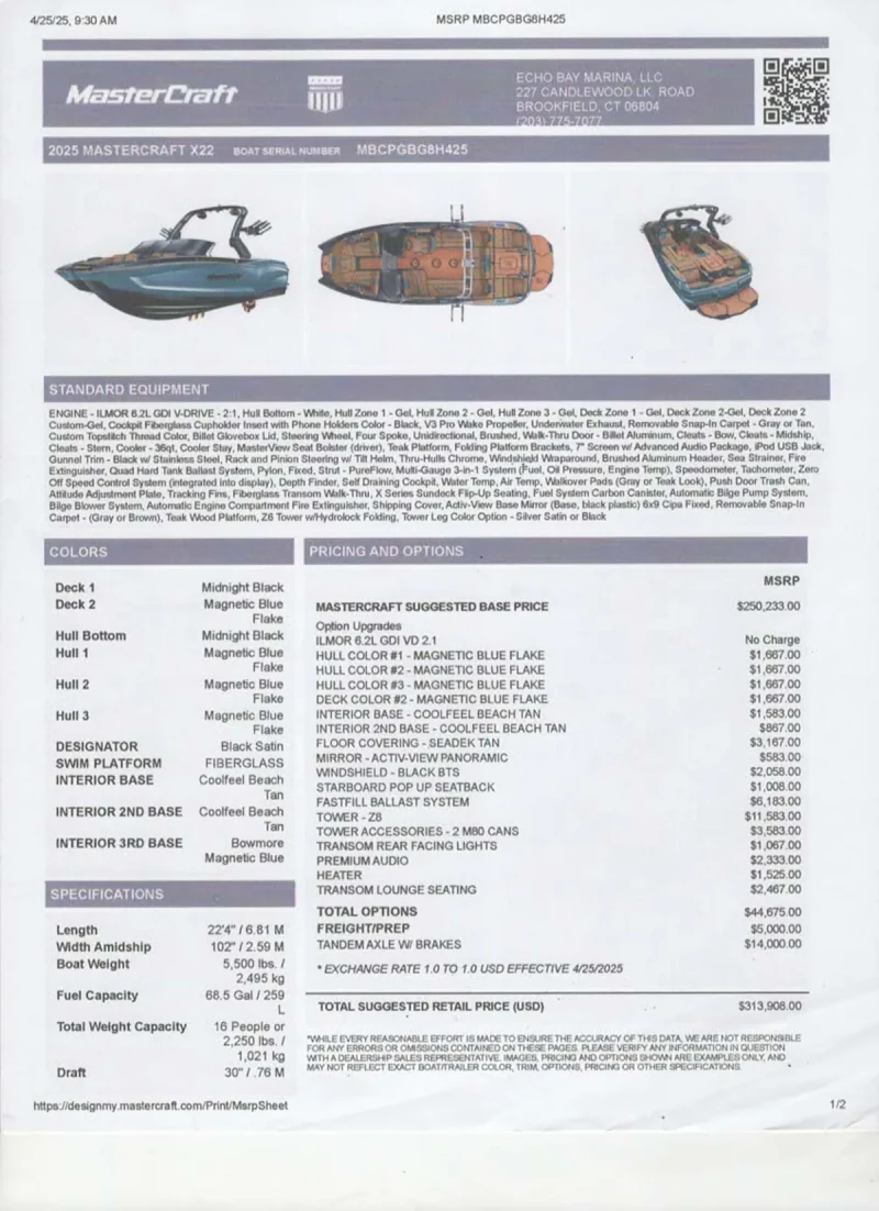2025 Mastercraft Boats X22 for sale in Pelham, New Hampshire