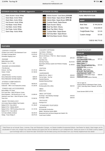 2026 Wakesetter VTX Malibu Boats for sale in Shawano Wisconsin