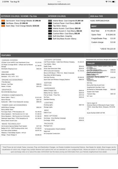 2026 T235 Axis Boats for sale in Shawano Wisconsin