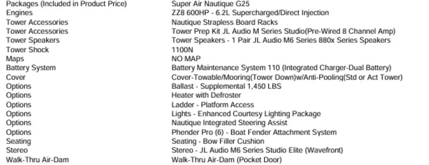 2023 NAUTIQUE G25 W/ZZ8 600HP SUPERCHARGED POWER PLANT.  REDUCED!