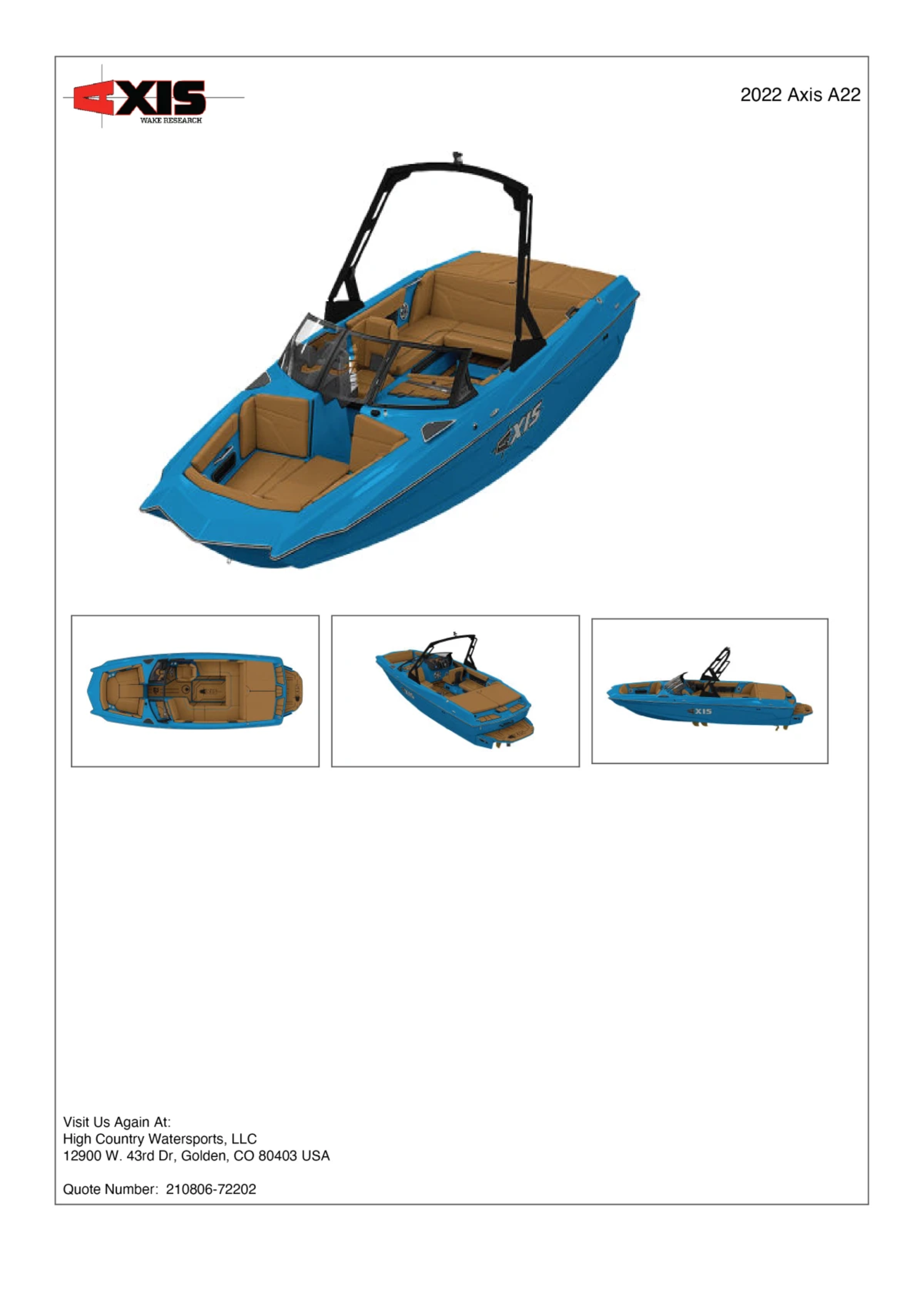 2022 Axis Boats A22 for sale in Granby, Colorado