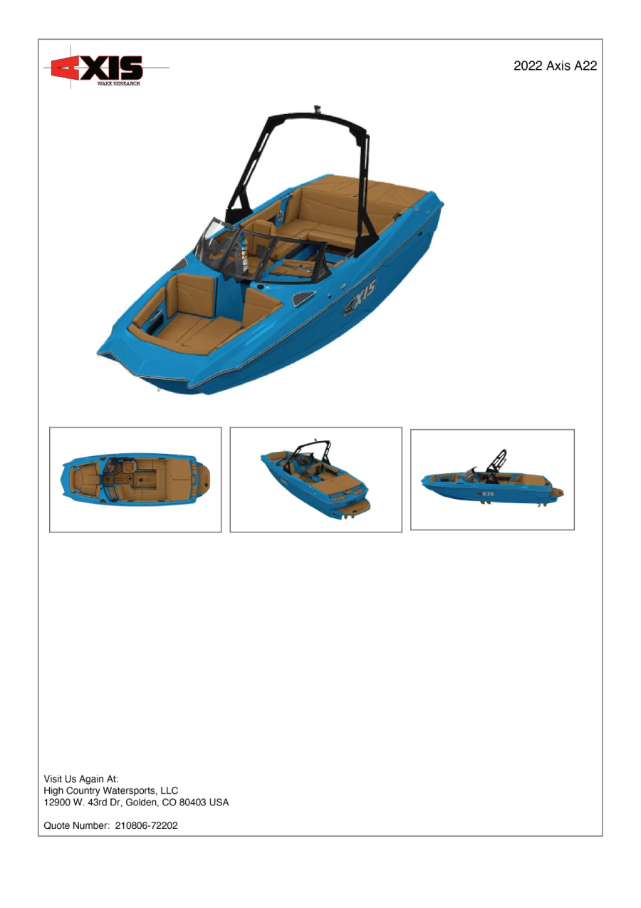 2022 Axis Boats A22 for sale in Granby, Colorado