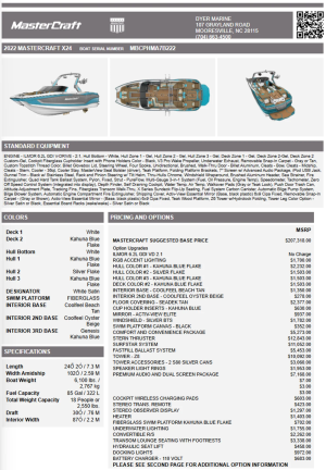 2022 Mastercraft Boats X24 for sale in Mooresville, North Carolina