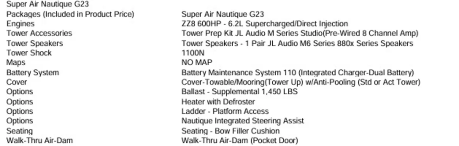 2023 NAUTIQUE G23 W/ZZ8 600HP SUPERCHARGED POWER PLANT.  REDUCED!
