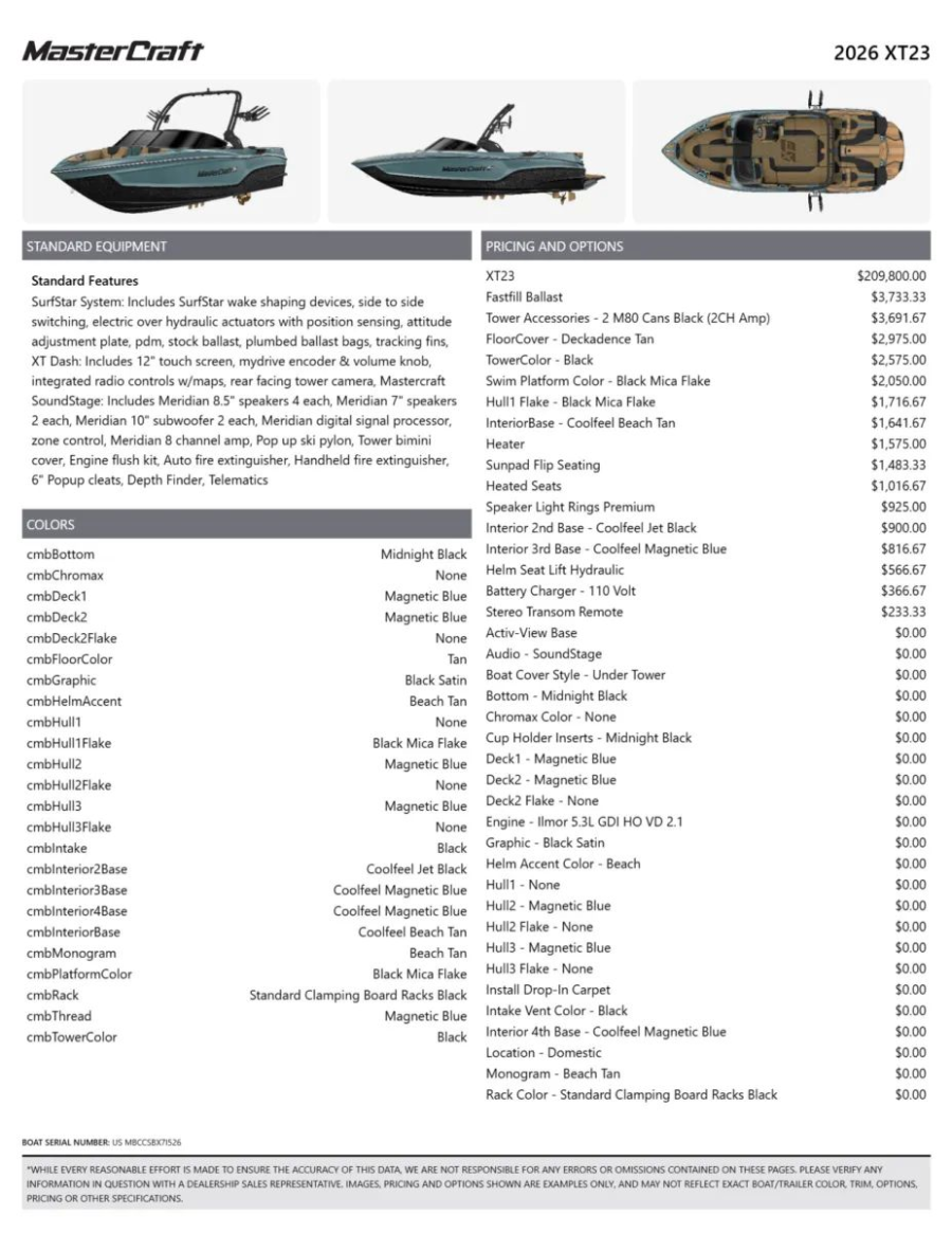 2026 Mastercraft Boats XT23 for sale in Fargo, North Dakota