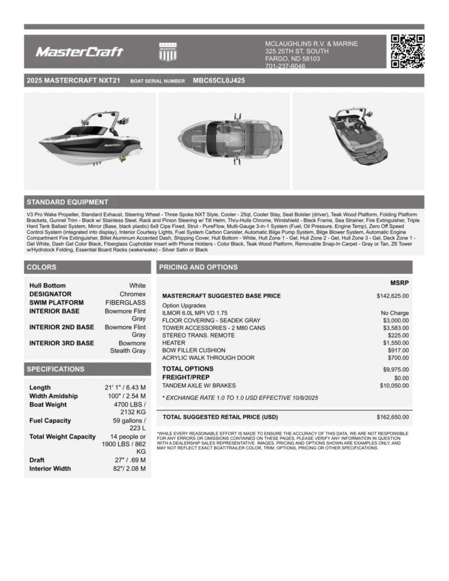2025 MASTERCRAFT NXT 21 DEMO