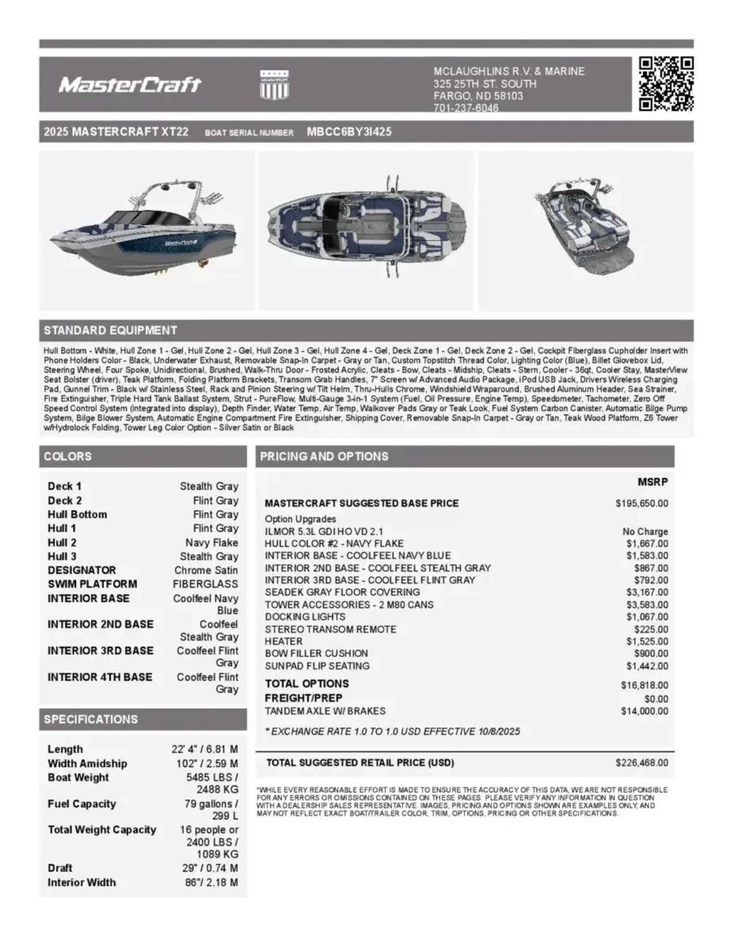 2025 MASTERCRAFT XT22 DEMO