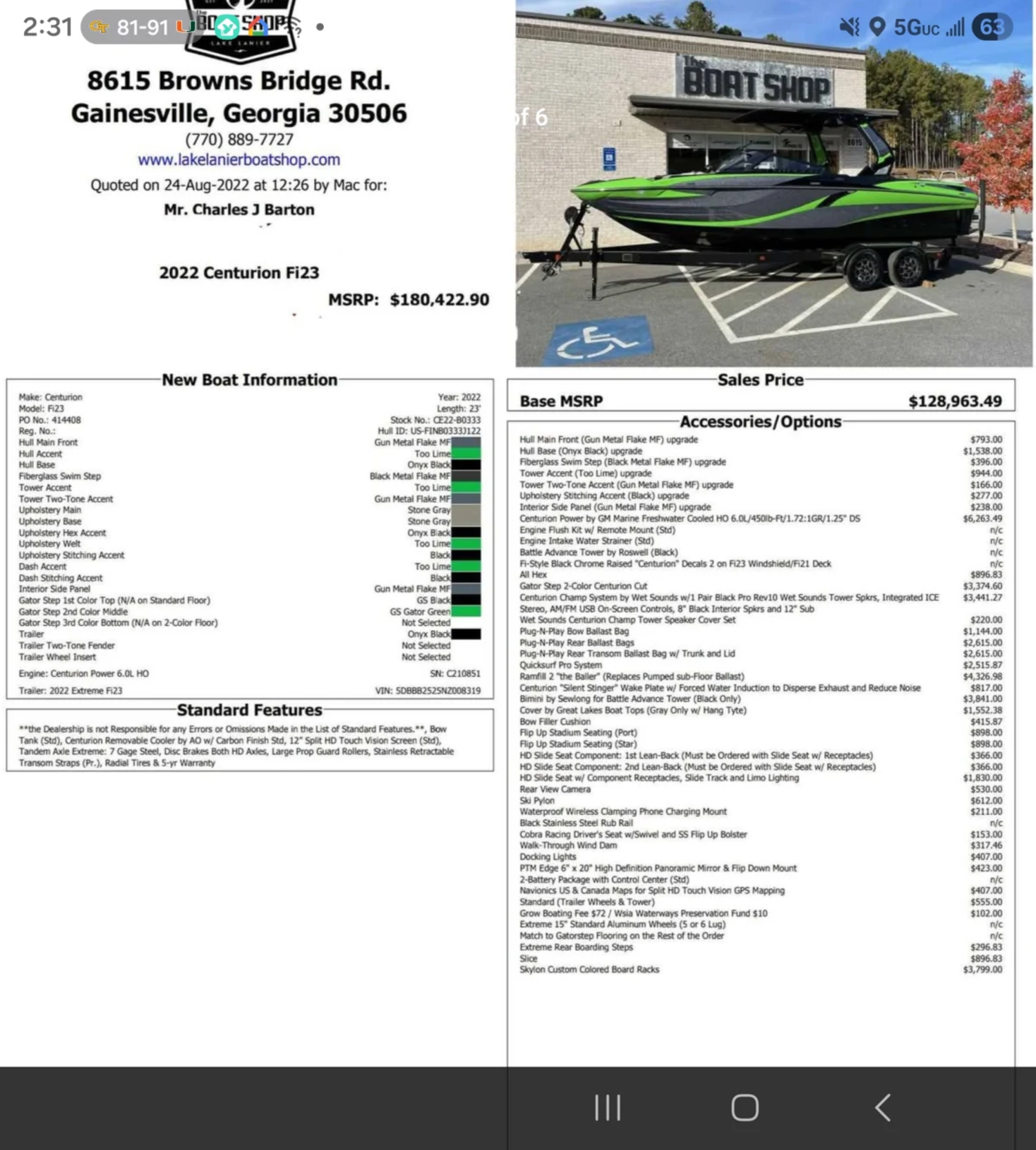 2022 Centurion fi23 with only 110hrs.