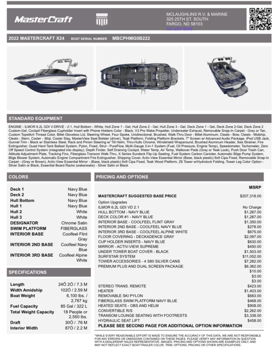 2022 Mastercraft Boats X24 for sale in St Paul, Minnesota