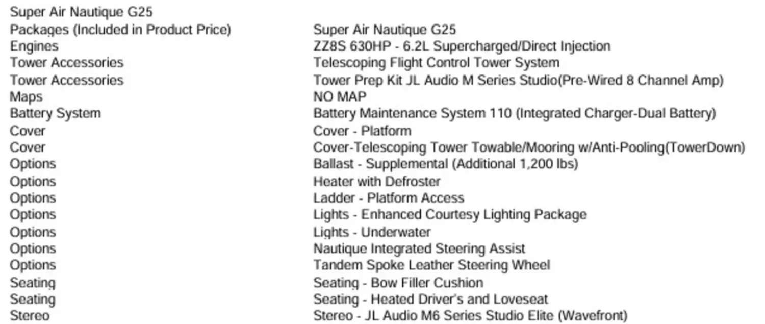 2025 NAUTIQUE G25 W/ZZ8S 630HP SUPERCHARGED POWER PLANT.  ONLY 20 HOURS!