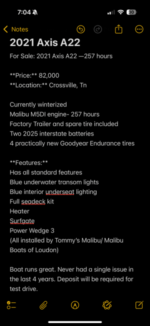 2021 Axis Boats A22 for sale in Crossville, Tennessee