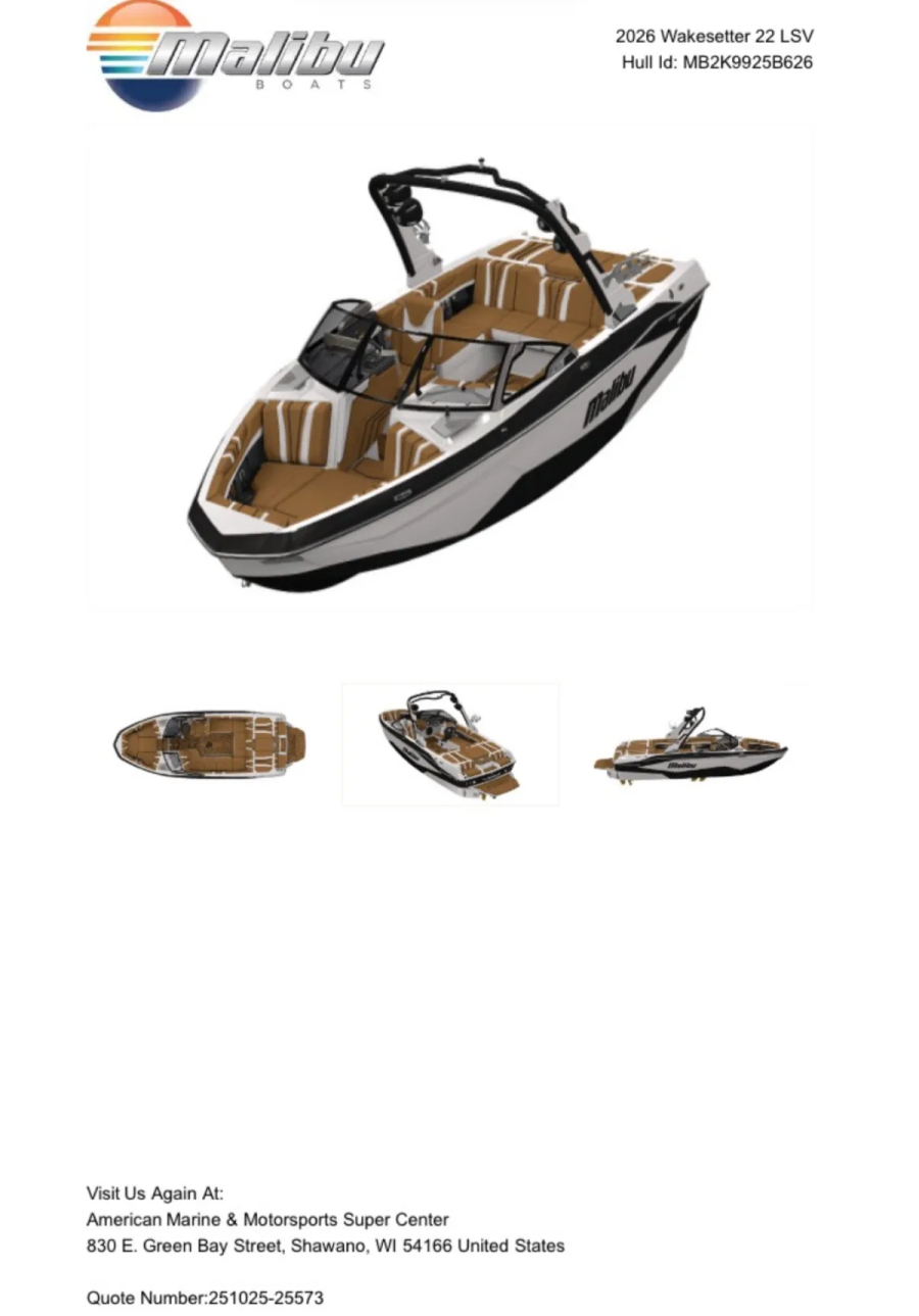 2026 Malibu Boats Wakesetter 22 LSV for sale in Shawano, Wisconsin