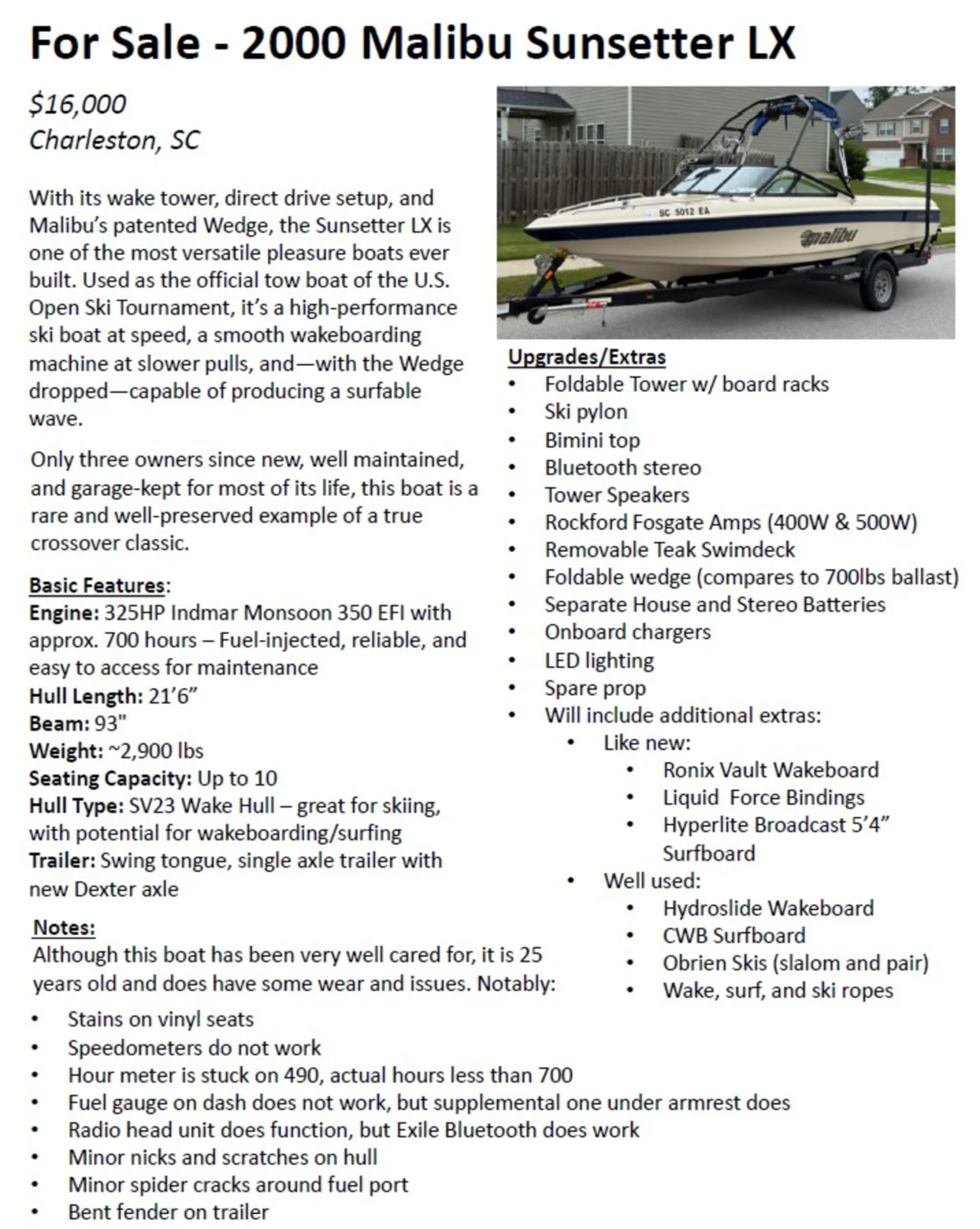 2000 Malibu Boats Sunsetter