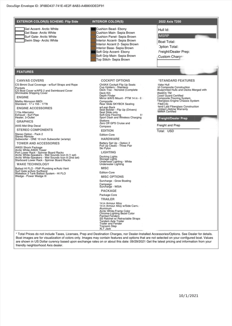 2022 Axis Boats T250 for sale in Memphis, Tennessee