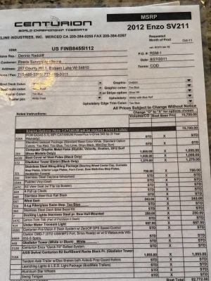 2012 Centurion Boats Enzo for sale in BALSAM LAKE, Wisconsin