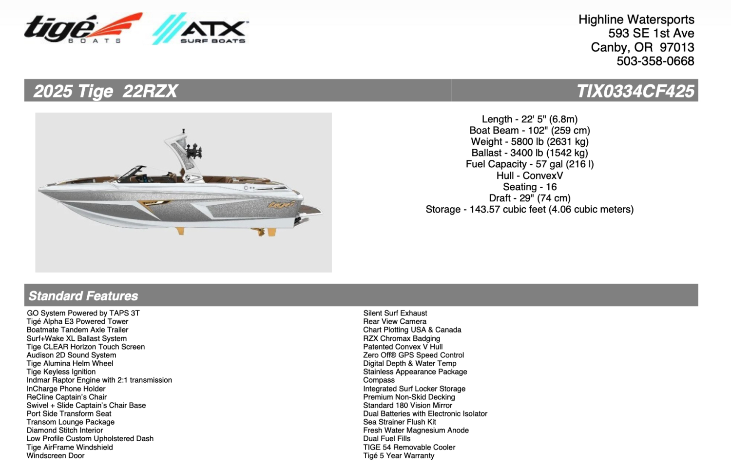2025 Tige Boats 22RZX