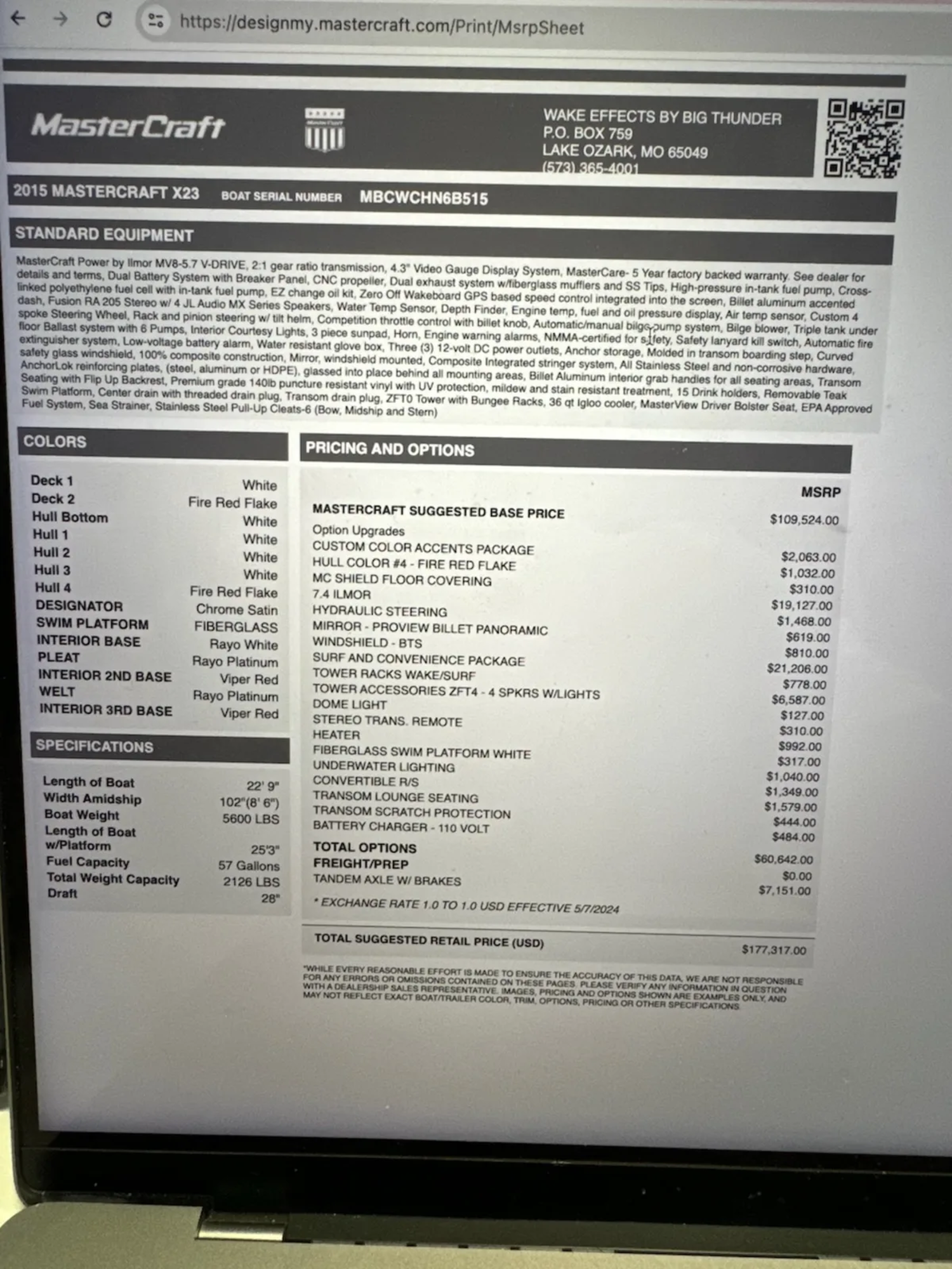 2015 MasterCraft X23