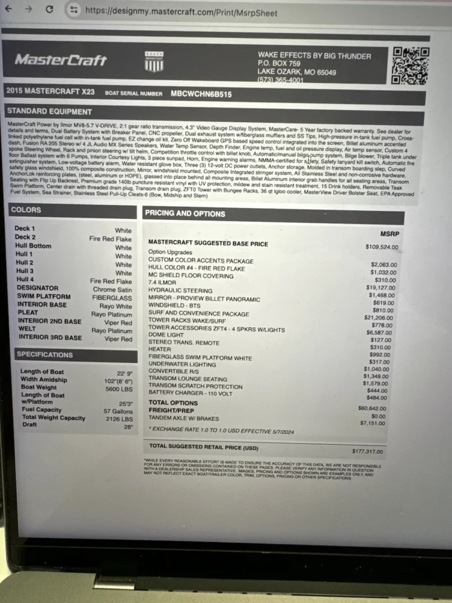 2015 Mastercraft Boats X23 for sale in Oshkosh, Wisconsin