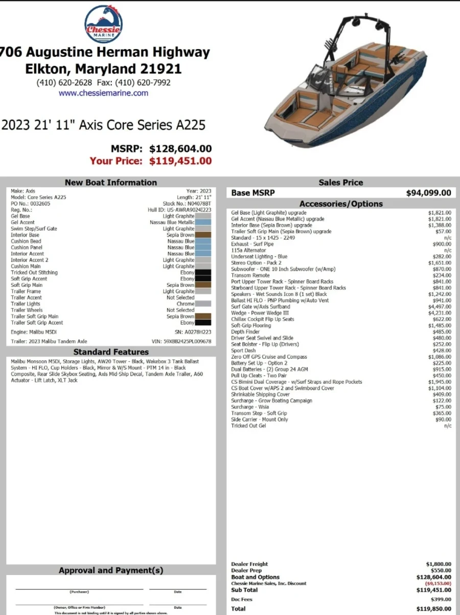 2023 Axis Boats A225 for sale in New Freedom, 