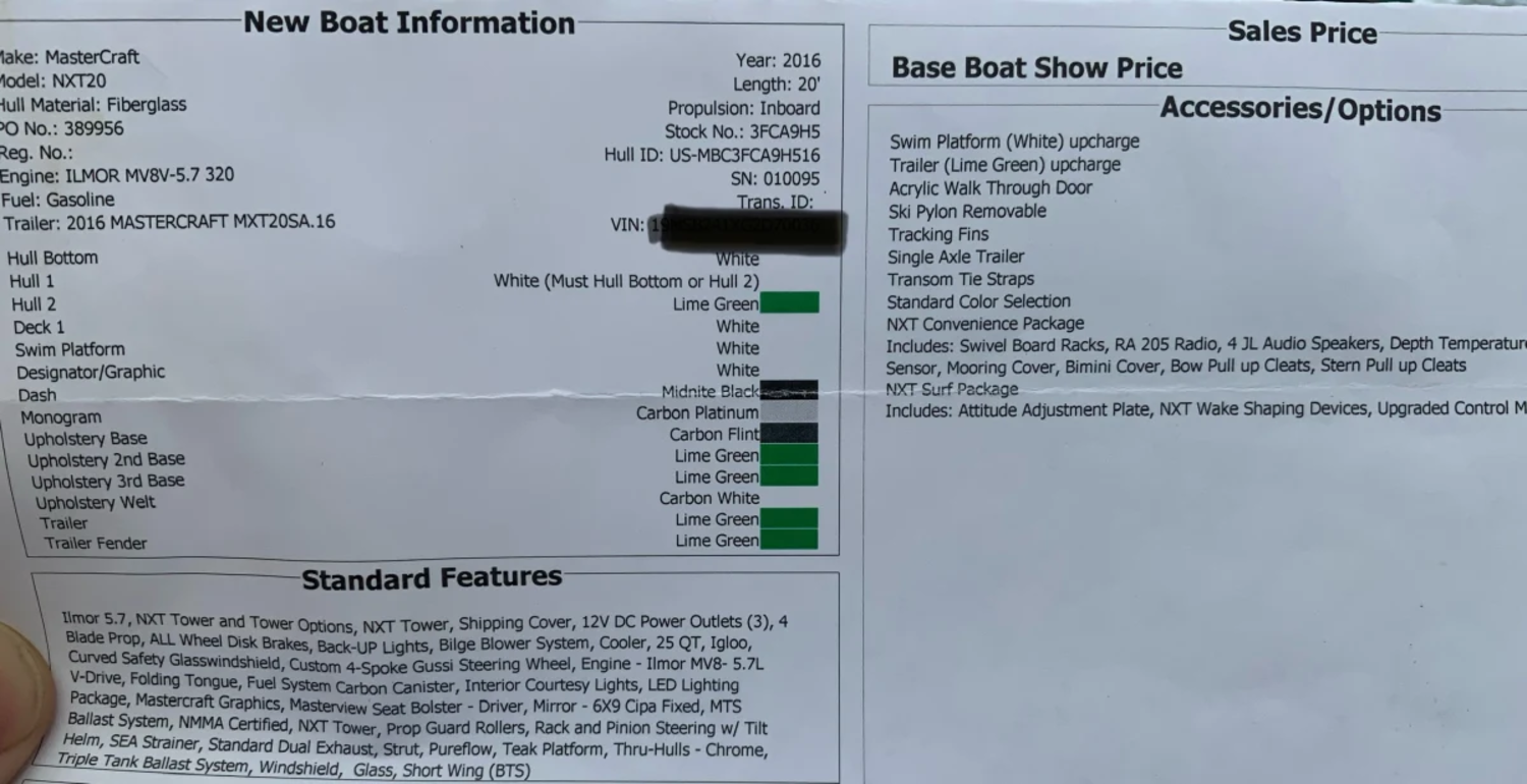 2016 MasterCraft NXT20
