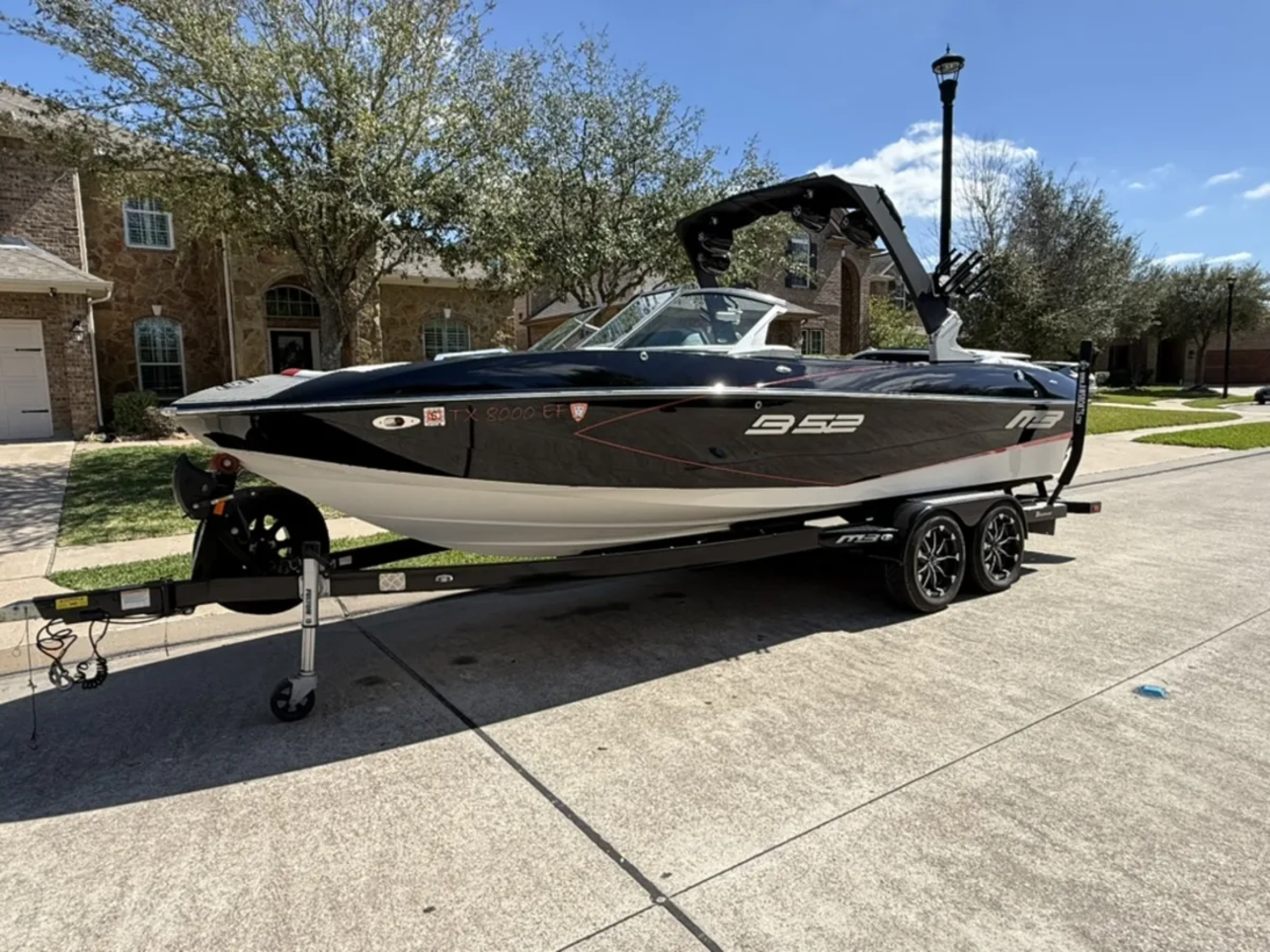 236 hours. Indmar Raptor 400hp. Covered its whole life. This boat is clean. Like stupid clean.