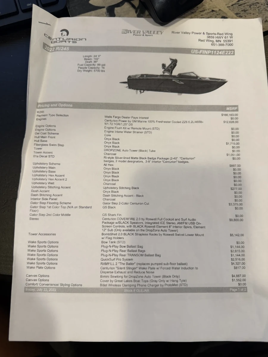2022 Centurion Boats Ri245 for sale in Shakopee, Minnesota