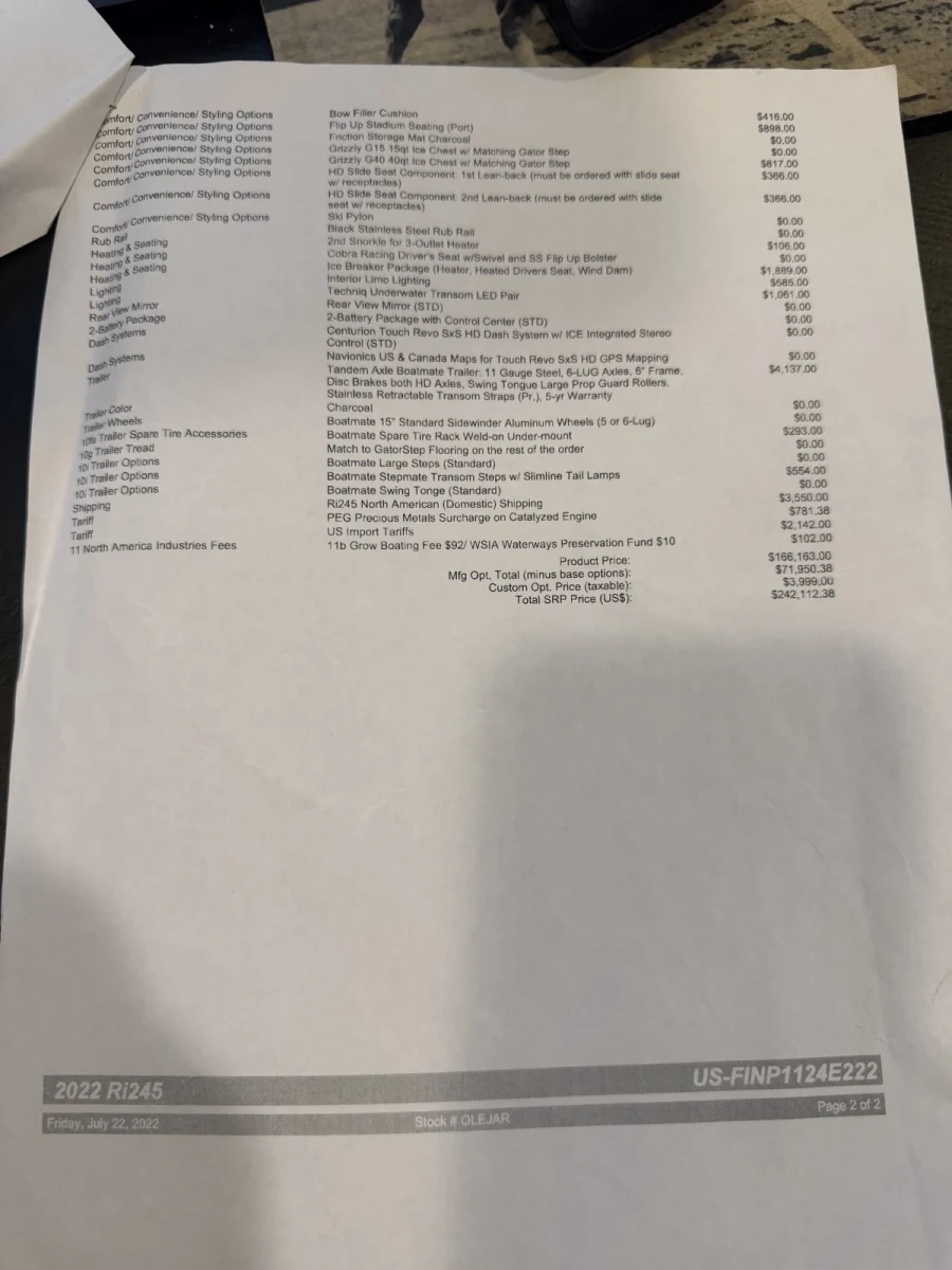 2022 Centurion Boats Ri245 for sale in Shakopee, Minnesota