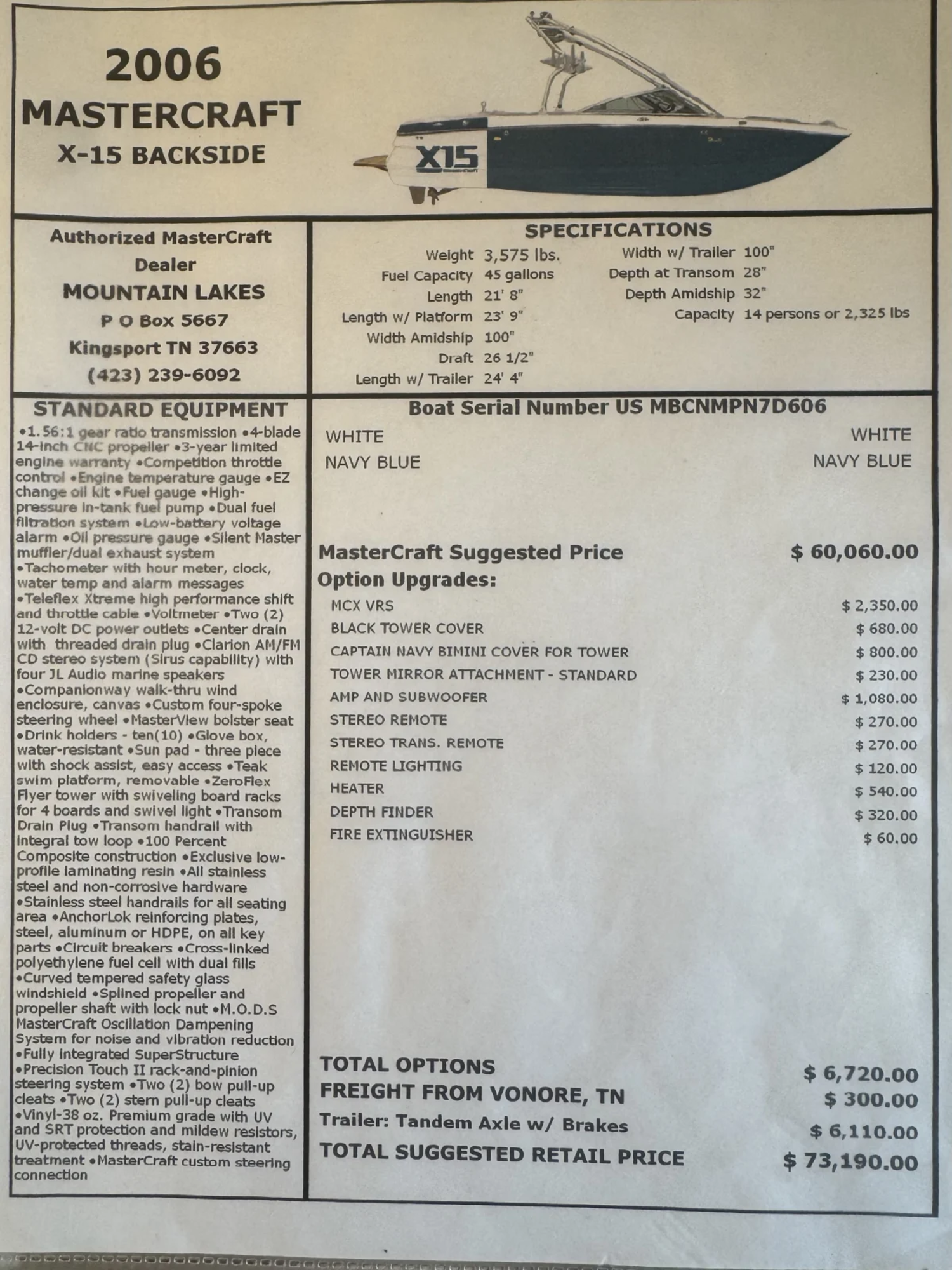 2006 Mastercraft Boats X15