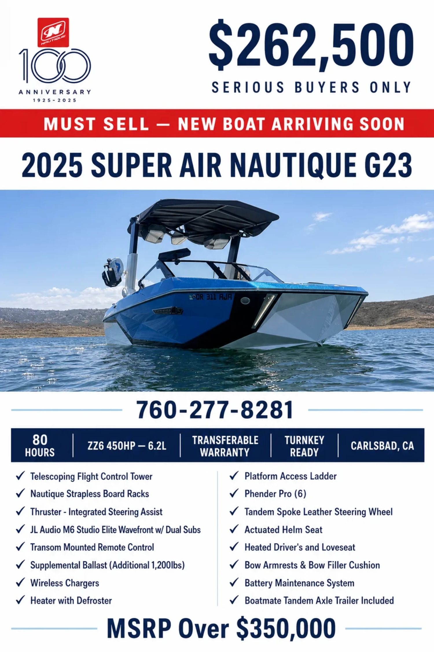 2025 Super Air Nautique G23 Centennial Edition - Priced to Sell