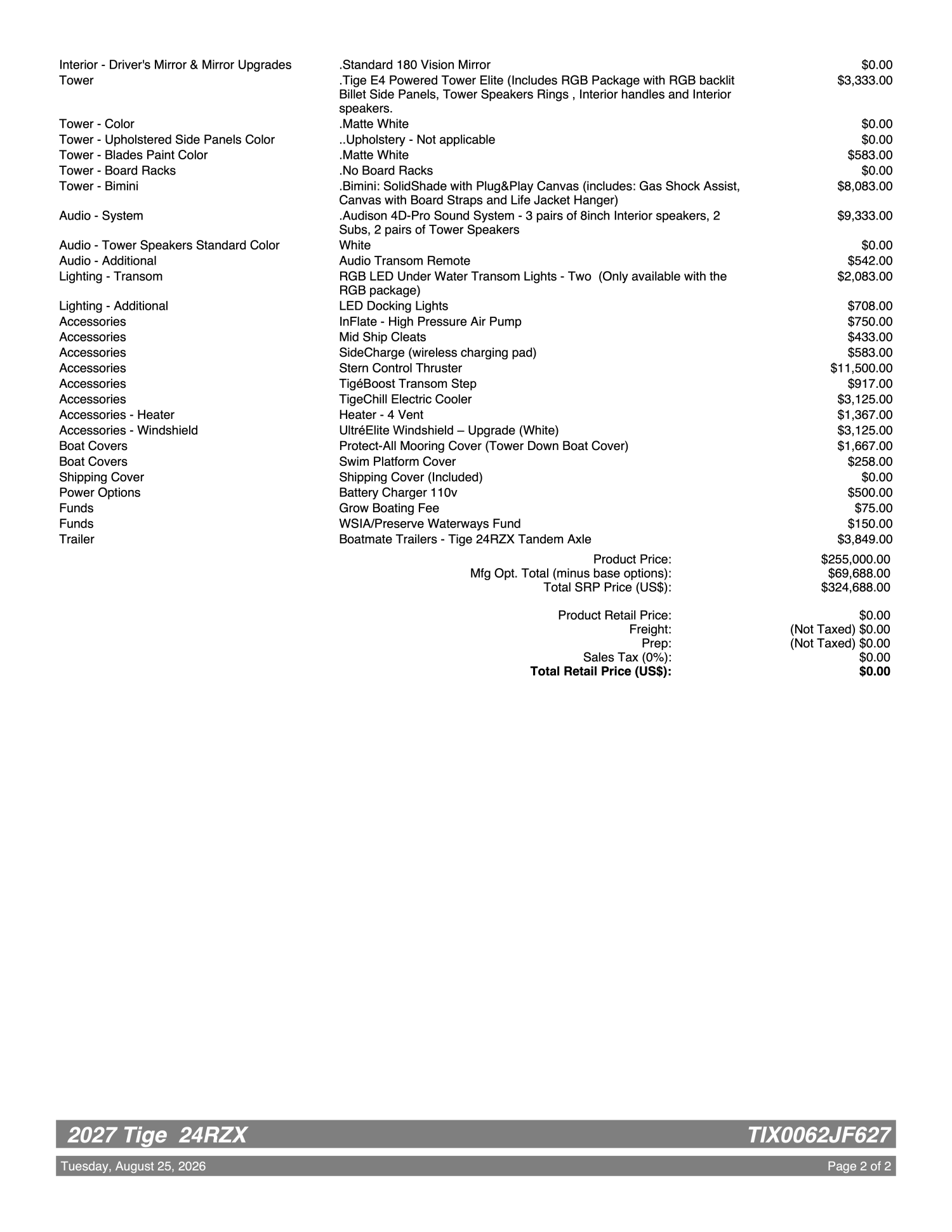 2027 Tige Boats 24RZX