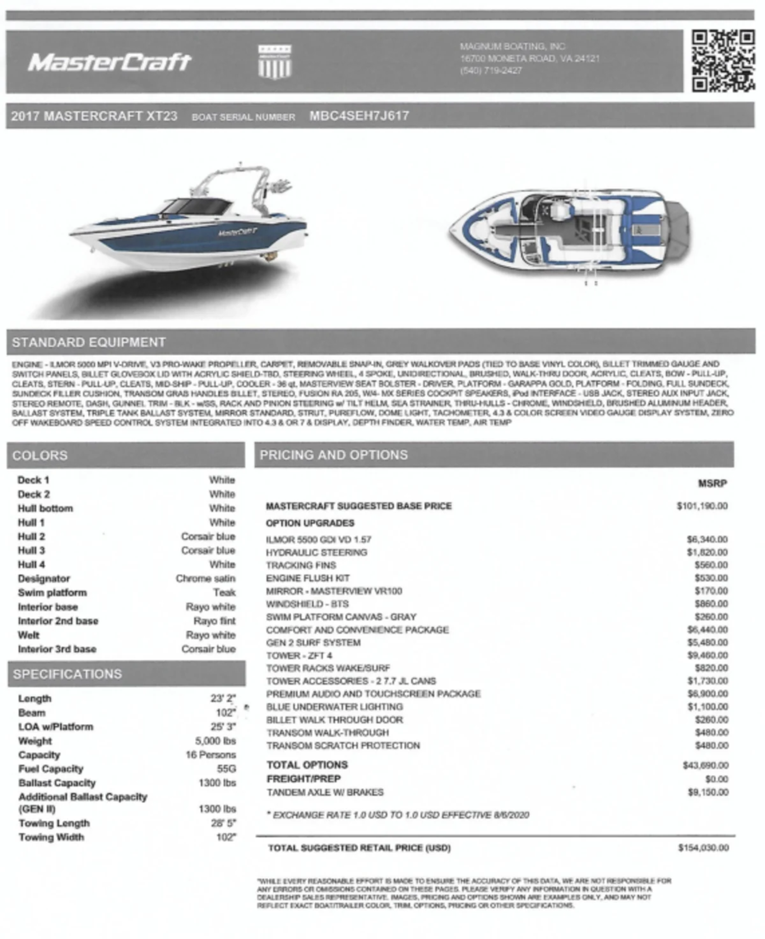 2017 MasterCraft XT23