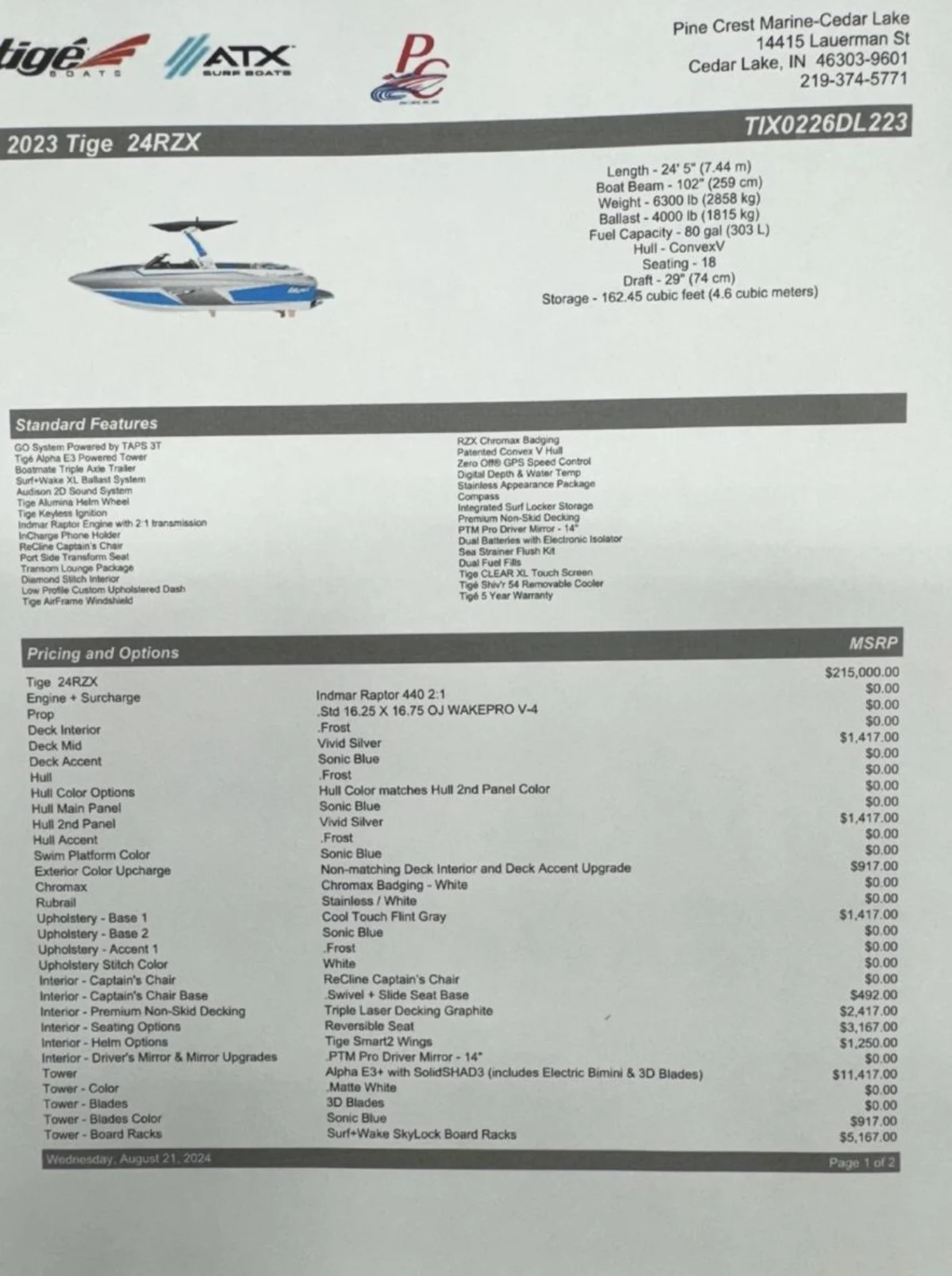 2023 Tige Boats 24RZX